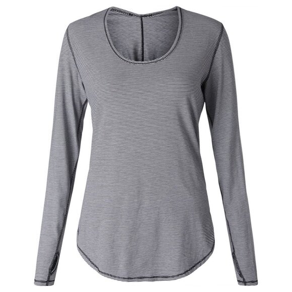 Lululemon Yogini 5 Year Long Sleeve Tee Tonka Stripe Black White size 8 - Picture 1 of 3
